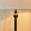 Klasyczna lampka stołowa nocna abażurowa lniana czarna minimalistyczna uniwersalna Lille 117828 ENDON